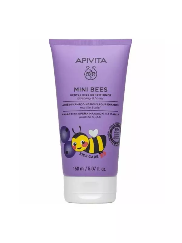Apivita Mini Bees Gentle Kids Conditioner Μαλακτική Κρέμα Μαλλιών για Παιδιά με Μύρτιλο & Μέλι 150ml